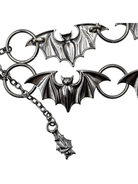 Kreepsville 666 Metal Belts Black Bats or Chrome Spiderwebs Spider Chain Hip NWT main image 5